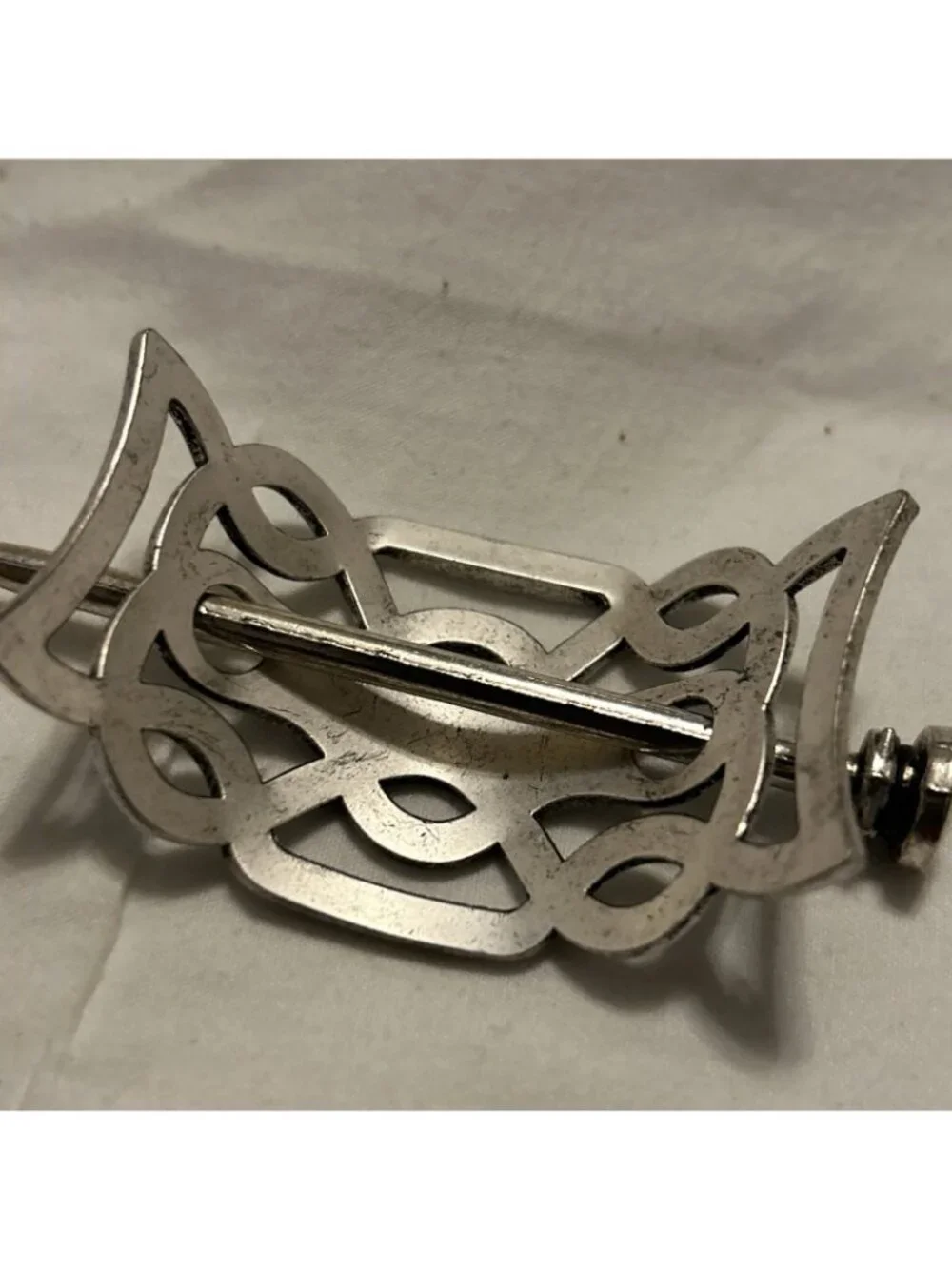 Retro Celtic Bun Holder Women Viking Hair Stick Pin Barrette Silver Tone New